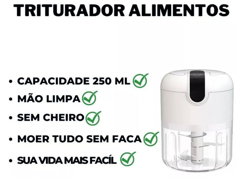 Mini Processador de Alimentos Elétrico - TurboSlice - Lojão do Consumidor