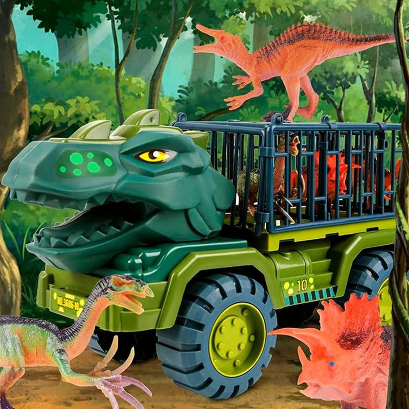 Carrinho Dinossauro Rex + Brinde (12 Dinossauros) - Lojão do Consumidor